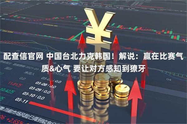 配查信官网 中国台北力克韩国！解说：赢在比赛气质&心气 要让对方感知到獠牙